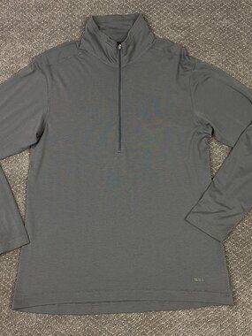 REI Lightweight Base Layer Half Zip Pullover Top Mens Large Gray 1/2 1/4 Hiking